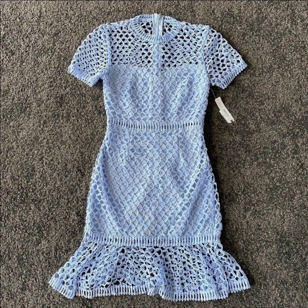 NWT Bloomingdales AQUA Crochet Lace Dress